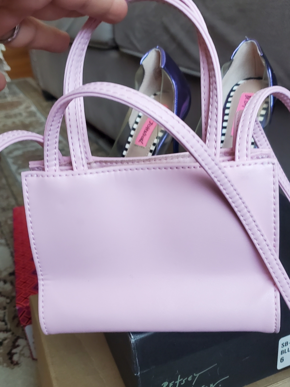 Telfar Small Shopping Bag Crossbody in Light Pink - Picture 6 of 10